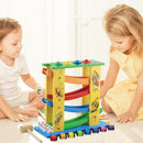 Wooden Children Interesting Three-in-one Track Car Glider Inertia Puzzle To
