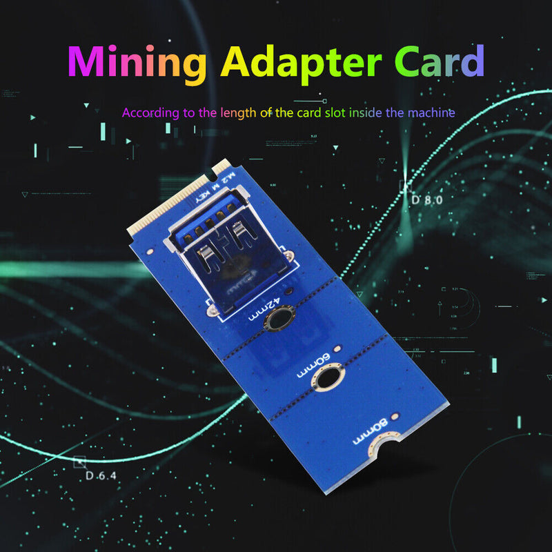 M.2 to USB 3.0 Adapter M2 M Key to USB 3.0 Female for Mining PCIe X4 Riser Card