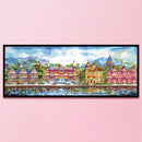 14CT Counted Full Cross Stitch DIY Victoria Dock Hand Paint Room Decor 70x28cm