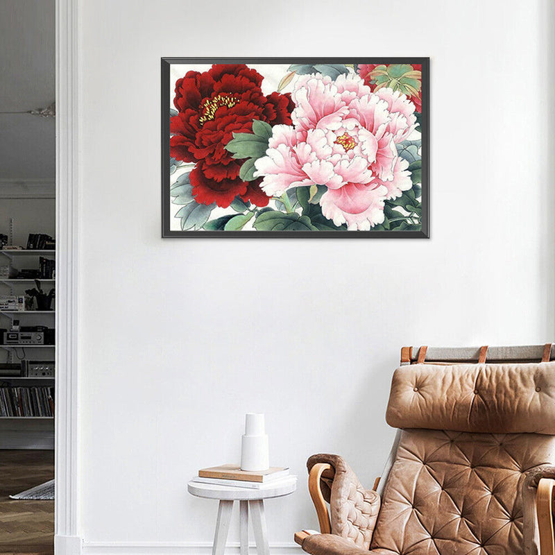 5D Diamond Painting Peony Flower Full Round Mosaic Canvas Picture DIY Home Decor