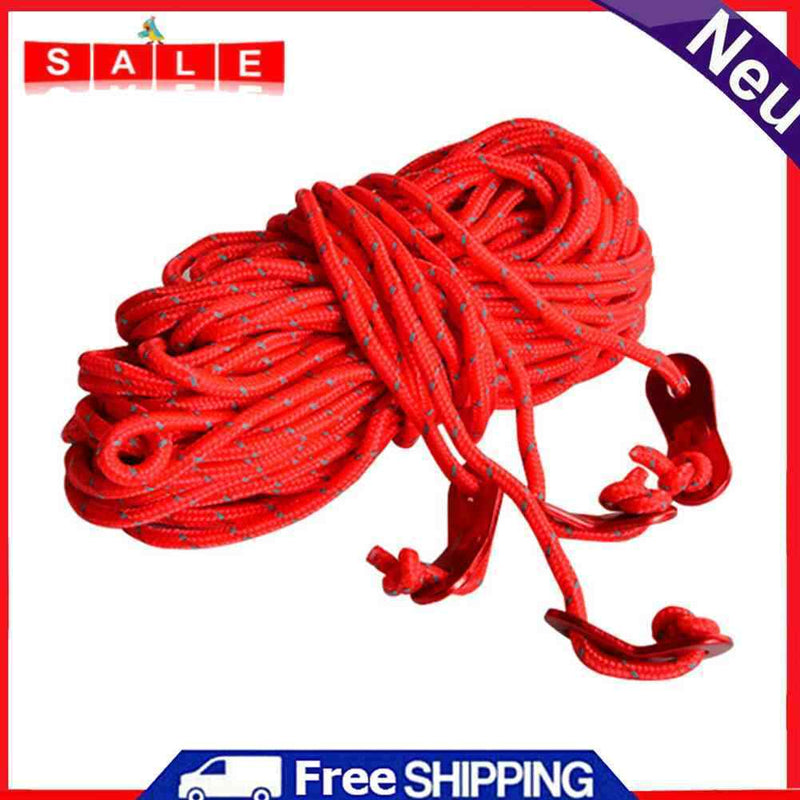 4pcs 13ft Reflective Tent Rope Guy Line 4mm Diameter with Aluminum Tensioners