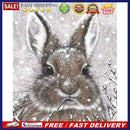 Snow Rabbit Full Round Drill Mosaic Wall Art Picture of Rhinestone Decorati