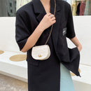 Fashion Stone Pattern PU Crossbody Bag Casual Women Chain Mini Saddle Handbags