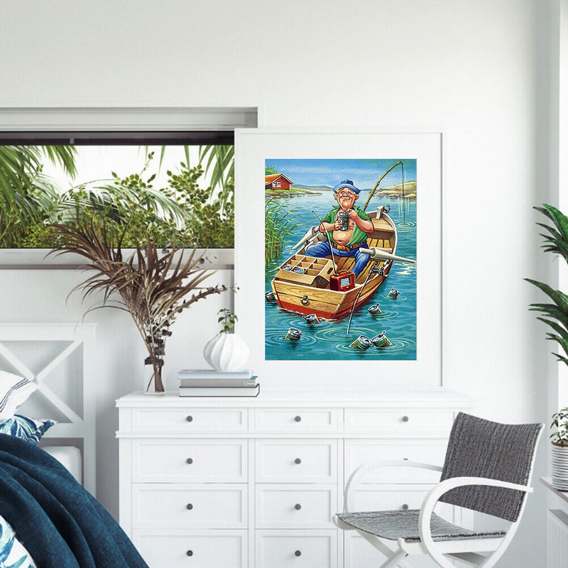 40X50cm Angler Pattern Frameless Picture Oil Paint By Numbers Painted Picture