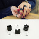 Women Gothic Jewelry Band Midi Above Knuckle Ring Set Punk Black Stack Plain