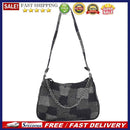 Retro Ladies Contrast Color Grid Underarm Bag Women Casual Chain Small Handbags