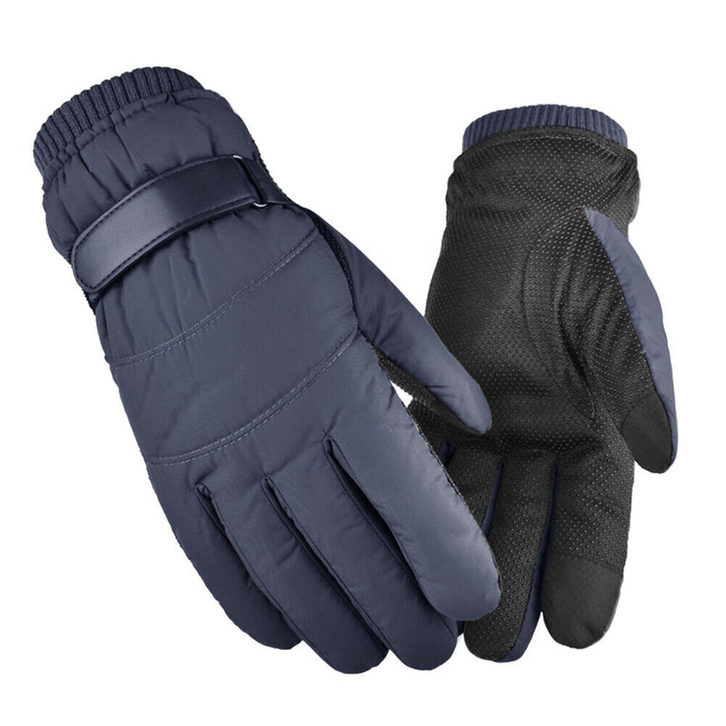 1 Pair Fleece Outdoor Cycling Gloves Touch Screen Waterproof Gloves (Blue)