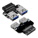 USB 3.0 20 Pin Female to Dual USB 3.0 Type A Female Motherboard Adapter (A)