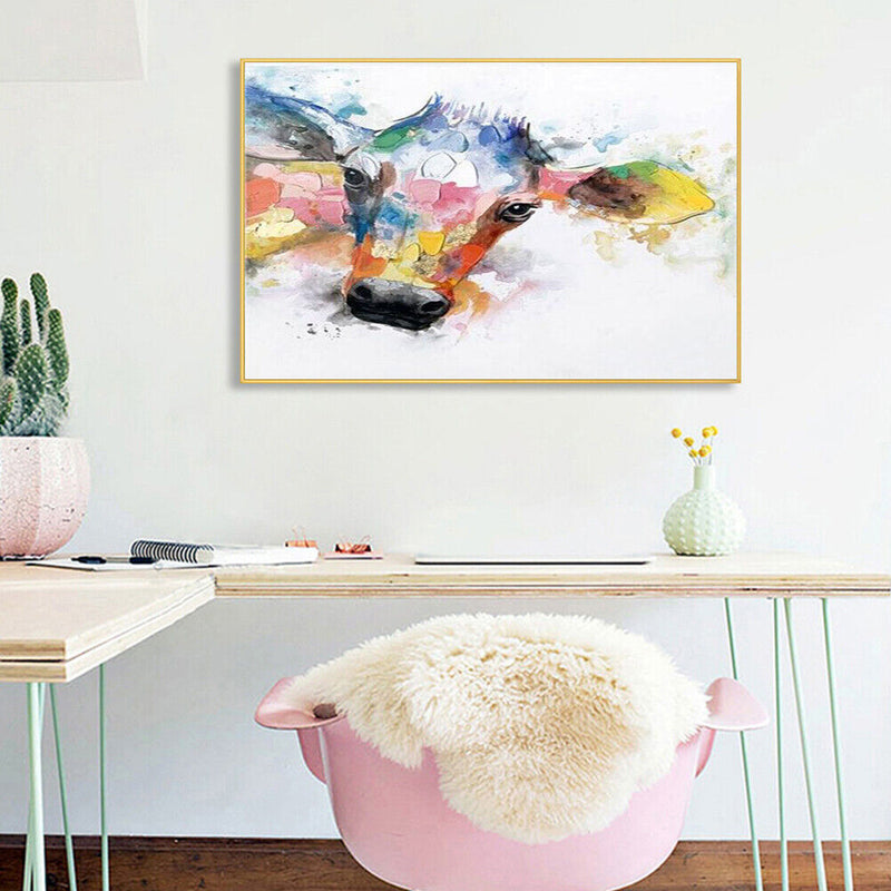 DIY Painting By Numbers Color Cattle Picture Oil Hand Painted Artwork Kit