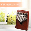 17 Keys Kalimba Musical Instrument Mahogany Thumb Piano Mbira (Coffee)