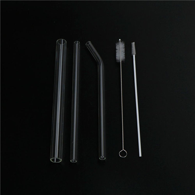 Wedding Transparent Drinking Clean Brush Plastic Box Straight Bent Glass Straws