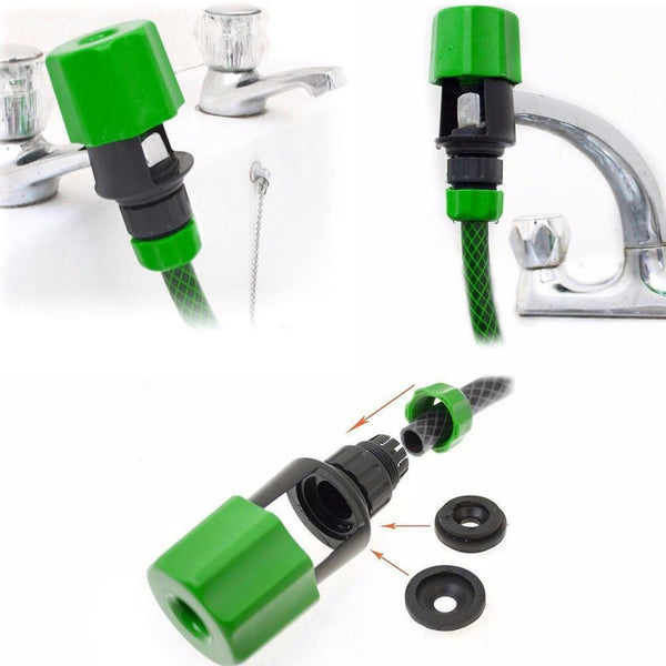 Kitchen Garden Hose Pipe Connectors Round Square Mixer Tap UK Hot Multi F2K4