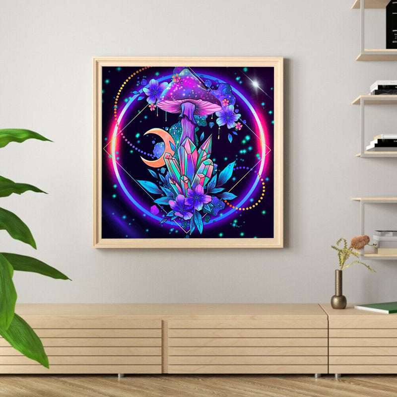 5D DIY Diamond Painting Full Round Drill Colored mushroomsof Rhinestone