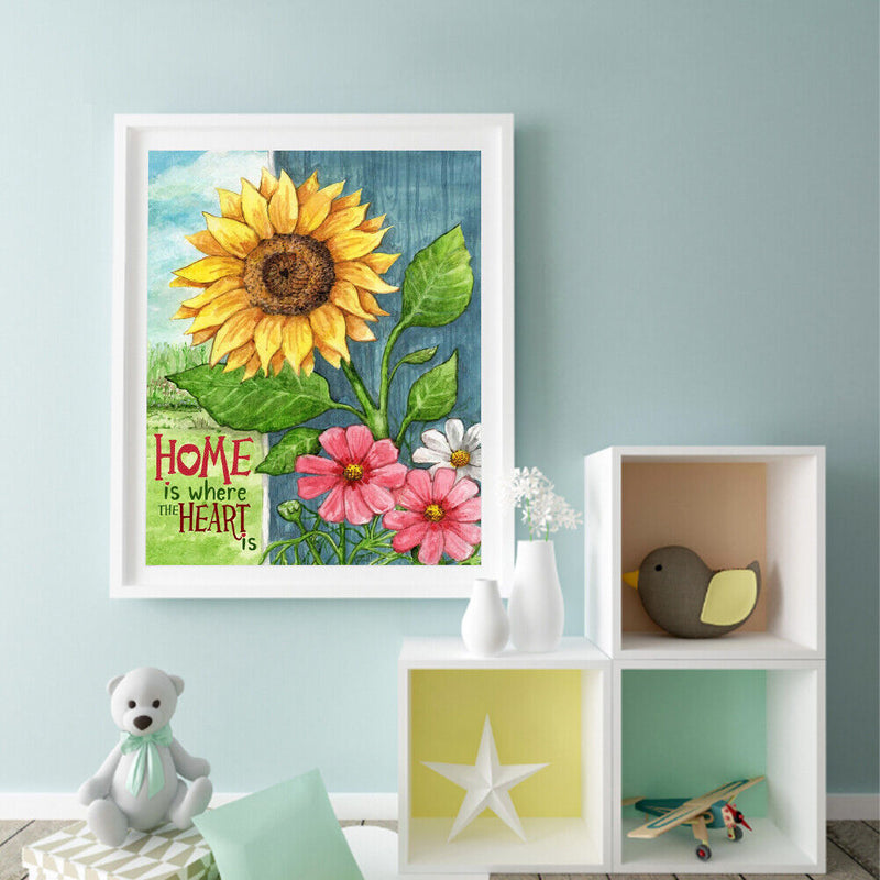 Letter Sunflower Oil Paint By Numbers Kit DIY Acrylic Painting Home Decoration