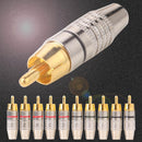 10pcs 5pair RCA Plugs Connector Audio Plug DIY RCA Speaker Plug