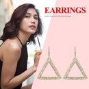 Casual Hollowed Drop Earrings Women Rhinestone Triangle Dangle Ear Hook Jewelry
