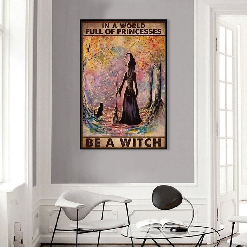 11CT Printed Full Cross Stitch Handcraft Witch Artwork Wall Decoration (2) Newly