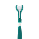 Three Sided Pet Toothbrush Dog Brush Bad Breath Tartar Tool (Dark Green) Newly