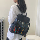 #A Retro Ethnic Backpack Women Student Girl Oxford Cloth Large School Book Bags