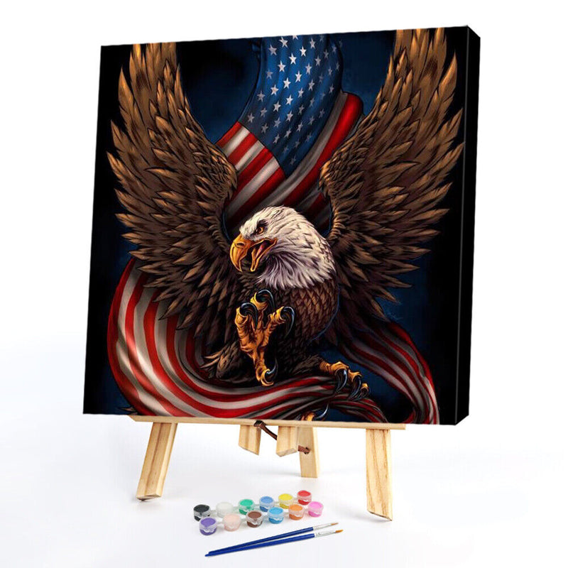 Eagle Flag Frameless DIY Oil Paint by Numbers Hand Painted Artistic Craft