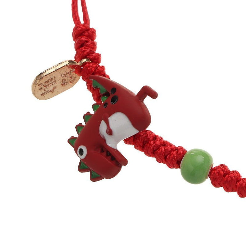 Dinosaur Braided Hand Rope Cartoon Dinosaur Bracelet Charm Bracelet Beads Chain