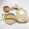 #A 6pcs Silicone Baby Feeding Set Anti Slip Baby Food Accessories Cutlery Set So