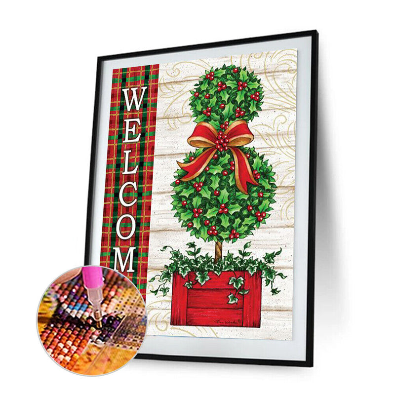 Diamond Painting Christmas Tree Full Round Drill Picture of Rhinestone Drawing