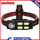 USB Rechargeable COB LED Headlamp Waterproof 4 Gear Induction Warning Head Torch