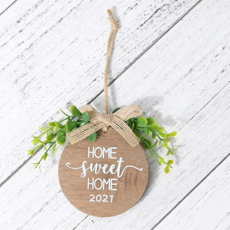 Home Sweet Home Welcome Sign, Rustic Wooden Front Door Hangers, Hanging Ornament