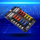 YJ-FB015 Terminal Block Holder 12 Ways Blade Fuse Box Kit w/ LED Indicator Li
