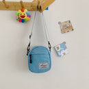 Fashion Women Canvas Patchwork Crossbody Bag Casual Mini Handbags (Blue)