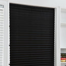 Self-Adhesive Pleated Blinds Half Blackout Window Curtains (Black 60X150cm)