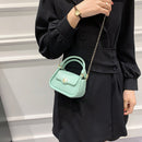 Mini Handbag Leather Chain Crossbody Bags Top-handle Purse Small Square Clutc