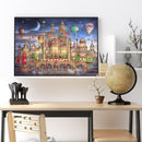 Full Cross Stitch Eco-cotton Thread 11CT Stamped Castle Wall Art Home Decor Kit