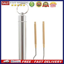 Metal Toothpick Waterproof Camping Oral Teeth Cleaning Tool w/Storage Contain