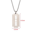 Street Hip Hop Stainless Steel Razor Blade Shaped Pendant Dogtag Necklace