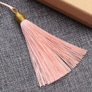 Cute Book Holder Apricot Stationery Metal Bookmark Leaf Chinese Style Tassel