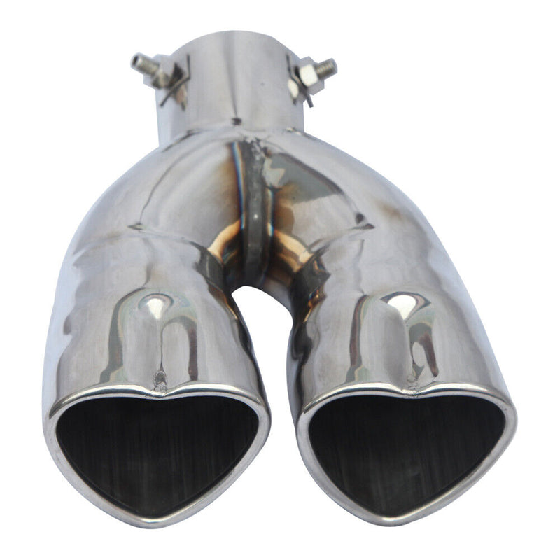 Dual Exhaust Tip Bolt-on Heart Edge Stainless Steel Tailpipe Tip 2.5 inch I