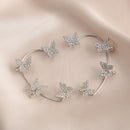 Elegant Fashion Women Diamond Butterfly Ear Clips Wedding Party Jewelry Gifts
