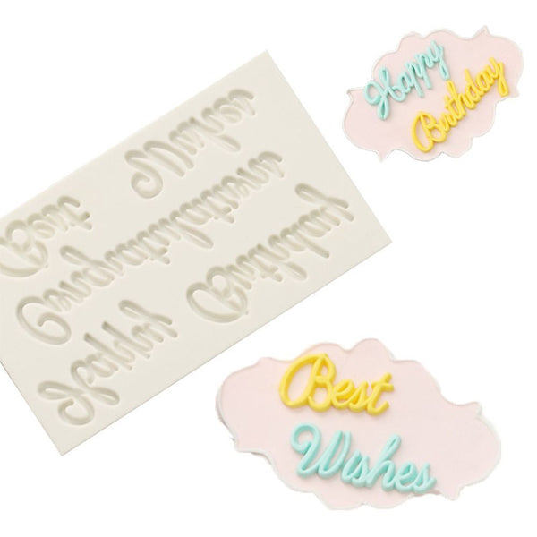 Wishes Biscuit Mould Cake Decorating Tool Pastry Making Letters Silicone Mold