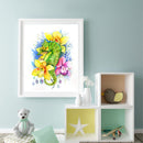 Animals in Flowers Partial Oil Paint By Numbers Kit DIY Wall Art Picture Craf