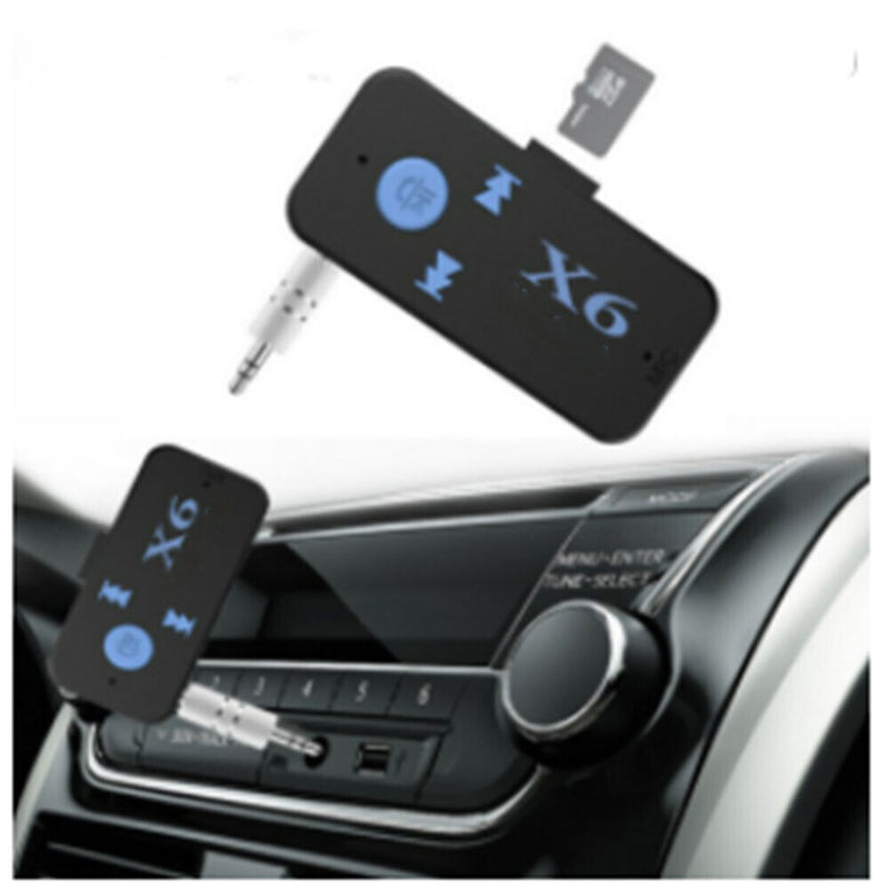 Car AUX X6 Bluetooth Receiver V4.1 TF Card Player Phone In/ 3.5mm Audio Stereo
