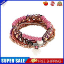 Ladies Beach Style Jewelry Multi Layers Beaded Alloy Bracelet Layered Pendant