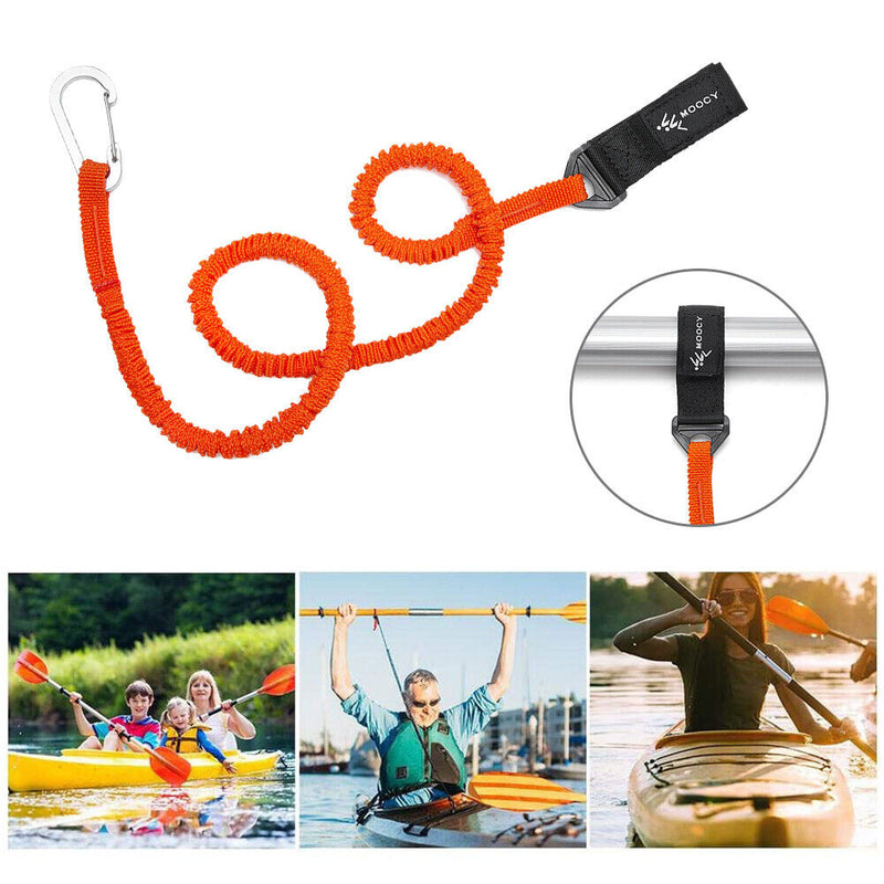 Elastic Kayak Paddle Leash with Safety Hook Coiled Lanyard Cord Canoe Tie R