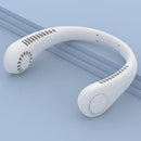 Mini Neck Fan USB Rechargeable Bladeless Fan Neck Air Conditioner (White)