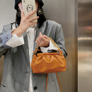 Women Pleated Shoulder Bag Chain Totes Lady PU Stone Pattern Crossbody Handbag