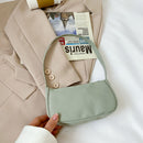Casual Nylon Top-handle Pouch Female Soid Color Handbag Underarm Tote Bag Clutch