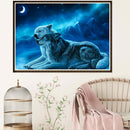 5D DIY Full Drill Diamond Painting 2 Wolves Cross Stitch Embroidery Crafts
