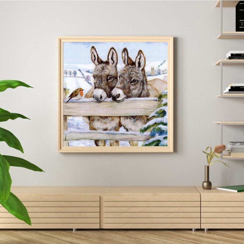 Oil Paint by Numbers Little Donkey Canvas Artwork Living Room Picture Decoration