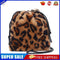 Women Plush Shoulder Crossbody Bag Mini Drawstring Clutch (Leopard Printed)